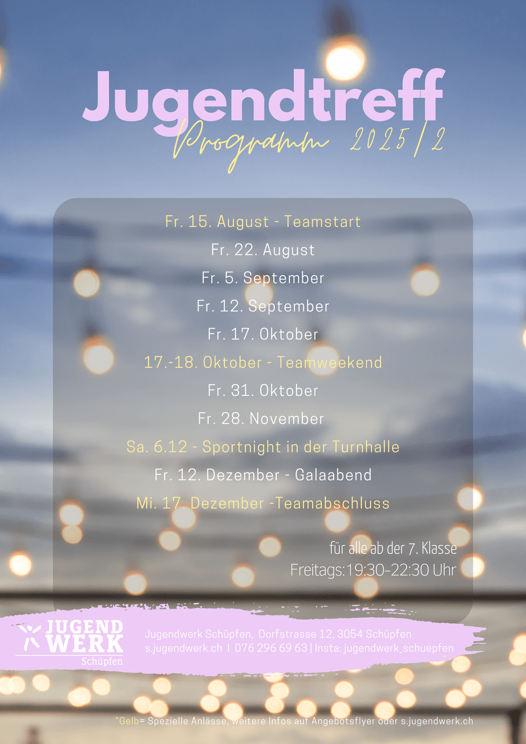 Semesterflyer Jugendtreff